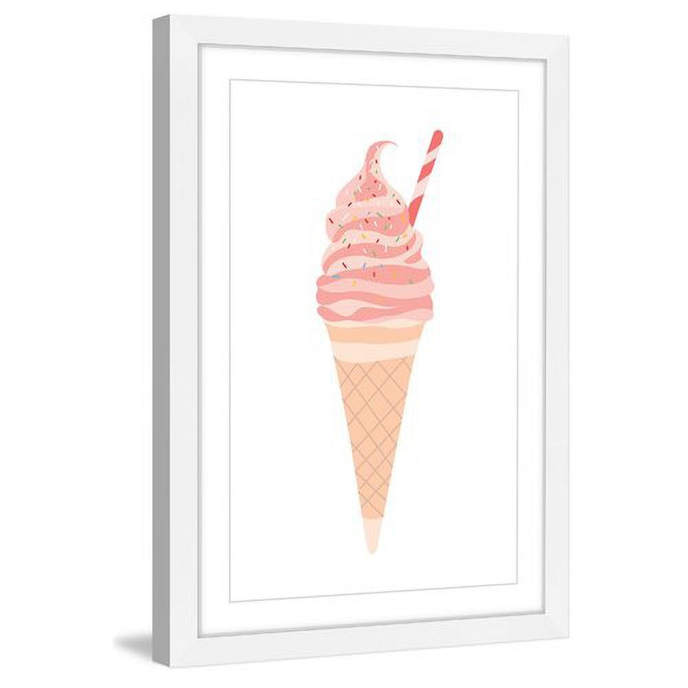"Pink Cone" Framed Painting Print