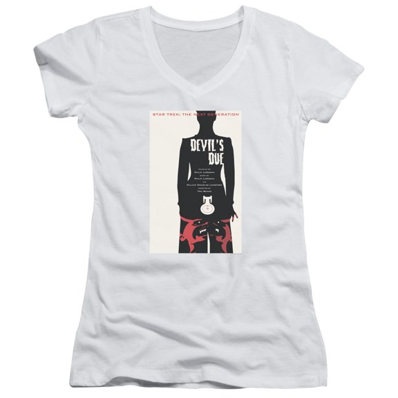 Star Trek Tng Season 4 Episode 13 Junior Women's V-Neck T-Shirt White
