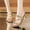 Gold, variant on Women's Rhinestone Block Heel Mules, Sparkly Crystal Embellished Open Toe Slide Sandals, Chunky Heel Dress Shoes Black 9(42)