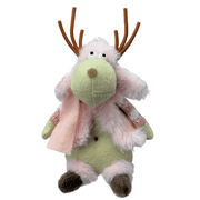 Holiday Time Pink Jumbo Reindeer Ornament. Blushful Theme. Plush Reindeer. Jumbo Size.