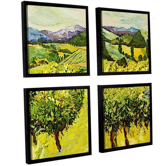 ArtWall Allan Friedlander "A Good Year" 4-Piece Floater Framed Canvas Square Set