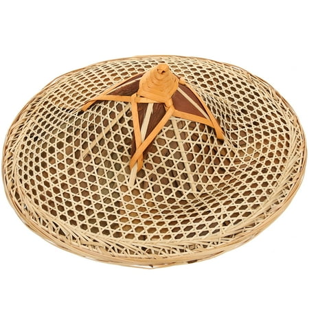 

FRCOLOR Straw Hat Lampshade Chandelier Light Straw Hat Shade Bamboo Woven Lampshade with Hat Rope