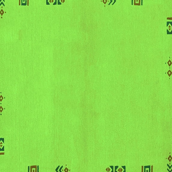 Ahgly Company Indoor Square Abstract Green Modern Area Rugs, 8' Square
