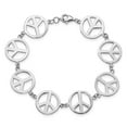 thumbnail image 3 of Sterling Silver Bracelet with station Women's 14 mm 7.25 in 7.25in Peace Symbol, 3 of 3