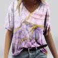 thumbnail image 1 of Mode Femmes Impression Casual V-Cou Manches Courtes T-shirt Manches Courtes Tops Floral Print Femmes Tops Femmes Tops, 1 of 4