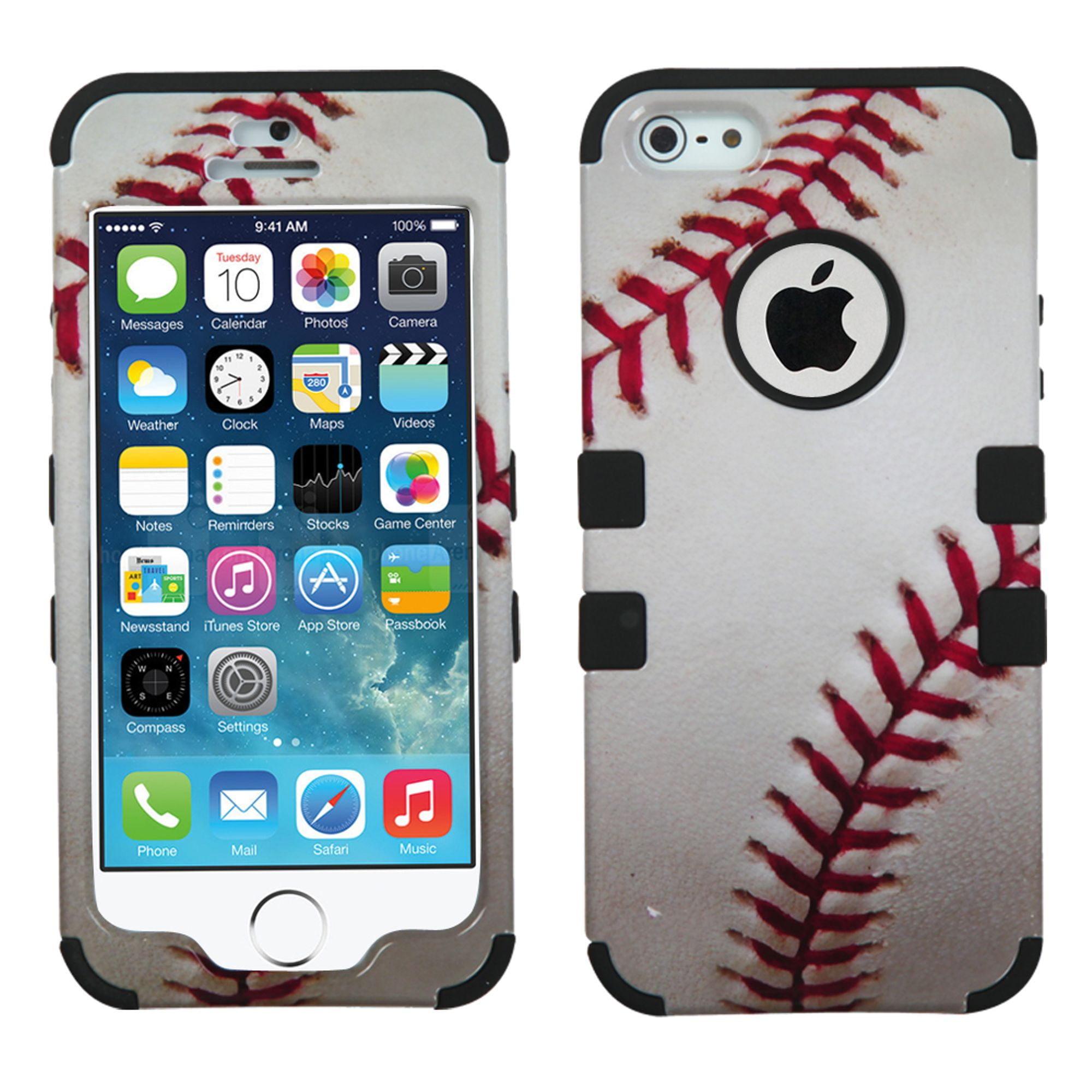 Insten Tuff Baseball Hard Hybrid Silicone Case For Apple ...