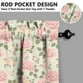 thumbnail image 5 of Pioneer Kitchen Curtains and Valance Set 24 Inch Tier Beautiful Pink Roses Bush Curtains Small Drapes for Cafe Living Room Bathroom Farmhouse 3 Pieces Set Rod Pocket, 5 of 6
