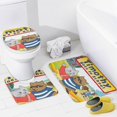 thumbnail image 4 of Timothy va a la escuela-theme 4-Piece Shower Curtain Set with Rugs, Waterproof Bathroom Decor Set Includes Bath Mat, U-Shaped Rug, Toilet Lid Cover and Curtain with Hooks, 4 of 6