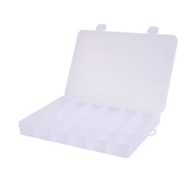 Caja de plástico con 24 compartimentos de ckepdyeh, contenedor para guardar joyas, cuentas y manualidades