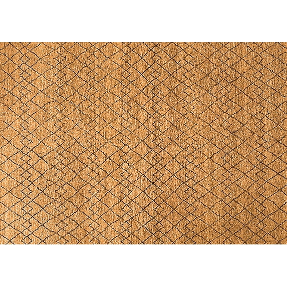 Ahgly Company Indoor Rectangle Solid Orange Modern Area Rugs, 6' x 9'