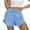 Z-Light Blue175, variant on JIAYUE Women's Shorts Cozy Classic Solid Color Ruffle Hem Elastic Waist Drawstring Casual Fashionable Female Bottoms