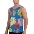 thumbnail image 2 of Rateoe Colorful floral Pattern Sleeveless Gym Shirt Muscle Tee Breathable Workout Shirt Slim-Fit Tank Quick Dry Fit Muscle Tank Top Bodybuilding Sleeveless T Shirt-4X-Large, 2 of 7
