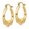 thumbnail image 2 of Real 14kt Yellow Gold Polished Ram Hoop Earrings; for Adults and Teens; for Women and Men, 2 of 4