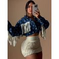 thumbnail image 5 of Suéter Harajuku de un solo pecho para mujer, ropa de calle de otoño e invierno, holgado, informal, de manga larga, cárdigan con borlas gruesas, 5 of 5