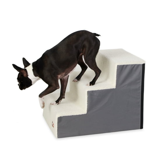 K&H Pet Products Pet Stair Steps Gray/Fleece 3 Stair