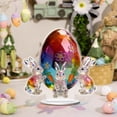 thumbnail image 5 of Colorful Easter Bunny Acrylic Decor - Modern 2D Flat Tabletop Ornament for Living Room, Bedroom, Office Desk, Compact 15cm Festive Home Accent & Spring Gift Idea, 5 of 6