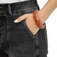 thumbnail image 6 of Miluxas Womens Bermuda Jean Shorts High Waisted Tummy Control Stretchy Denim Shorts with Pockets Black XXL(XXL), 6 of 9
