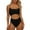 Black, variant on WAYUTE One Piece Swimsuit Women Neck Cut Out Front Lace Up Back High Cut Monokini Swimsuit