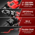 thumbnail image 2 of 20V Cordless Drill, Electric Power Drill Set with Battery Charger, 3/8” Keyless Chuck, 2 Variable Speed, 18+3 Torque, 72pcs Driver Bits and Belt Hook, Red, 2 of 6