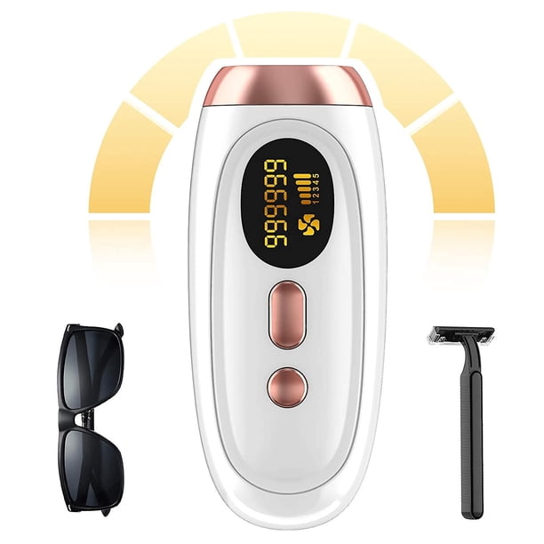 Depilación Ipl permanente, compatible con mujeres, máquina de removedor de cabello sin dolor para hombres en casa, axilas, brazos de piernas, línea de bikini facial, 999.999 Unlimite Afortunado Sencillez