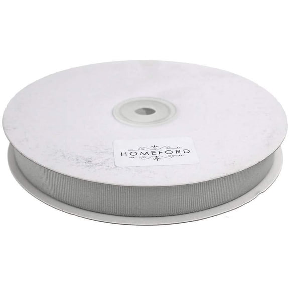 Solid Grosgrain Ribbon, 5/8-Inch, 50 Yards, Silver