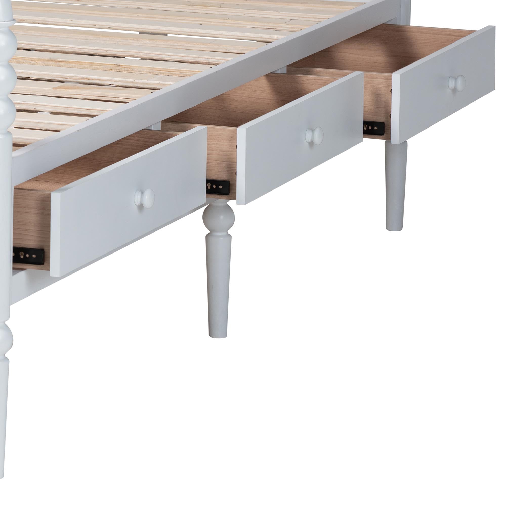 Baxton Studio Lucera Mid-Century Modern Platform Bed, Full, White
