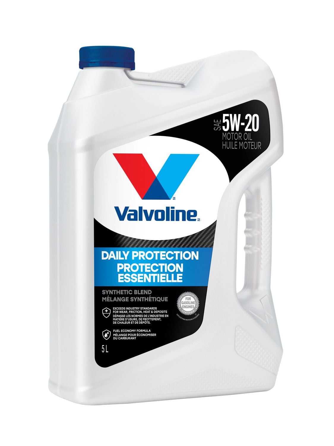 Caisse d’huile à moteur Valvoline Protection essentielle au mélange synthétique 5W20 3X5L