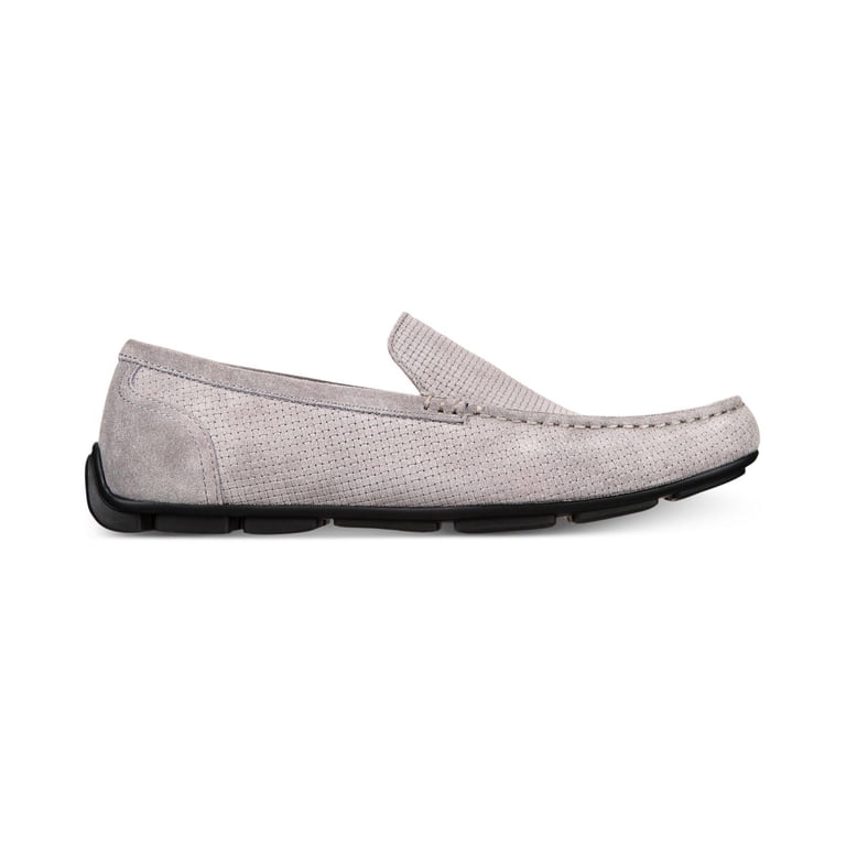 Alfani Mens Kendric Leather Square Toe Moccasins, Grey, Size  display picture 3