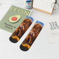 thumbnail image 5 of Uemuo Cloud Sky Sunflower Cow Printed Crew Socks, Moisture-Wicking Socks, Athletic Socks for Men Breathable Cushion Socks Casual Sport Socks for Running Traveling, 5 of 6
