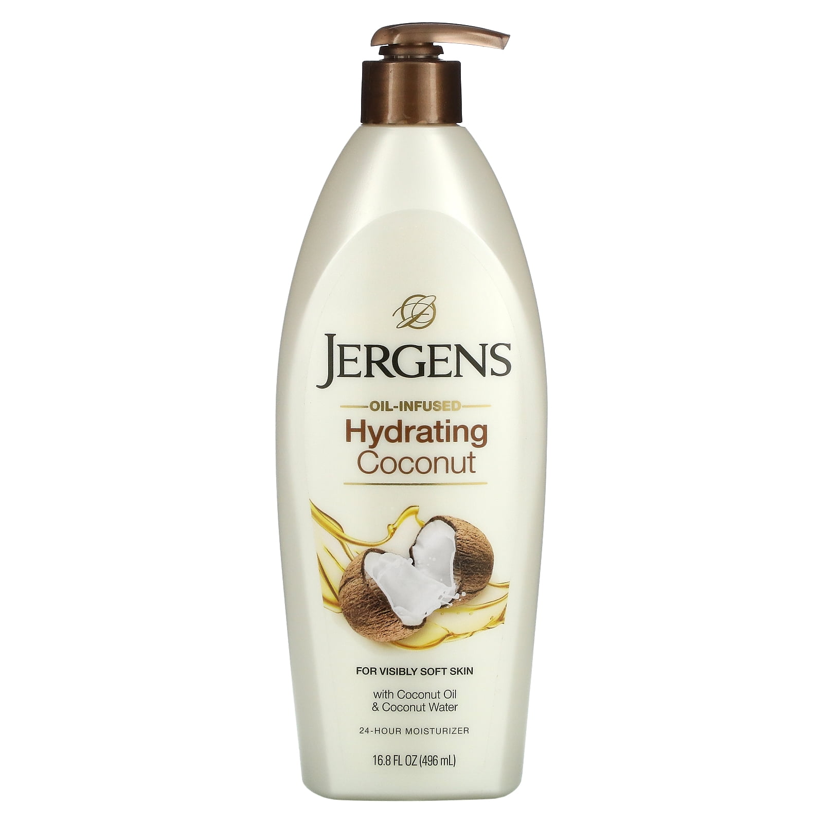 Jergens, Hydrating Coconut Moisturizer, OilInfused, 16.8 fl oz (496 ml
