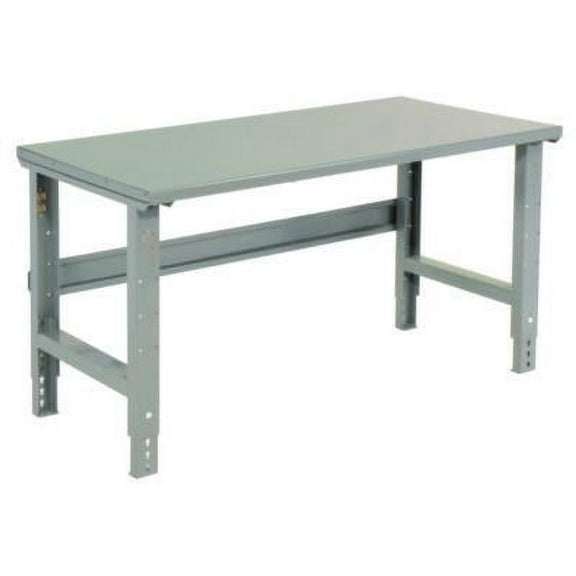 Global Industrial GBE183152 Standard Duty Steel Top Adjustable Height Workbench, 2000 lbs, 60 x 30 x 30.88 to 36.88 in., Gray
