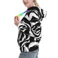 thumbnail image 2 of Balery Leopard And Zebra 2 Pattern Womens Long Sleeve Hoodie, Pullover Hooded Sweatshirt, Kangaroo Pocket Hoodie with Eye-catching Drawstrings-Large, 2 of 7