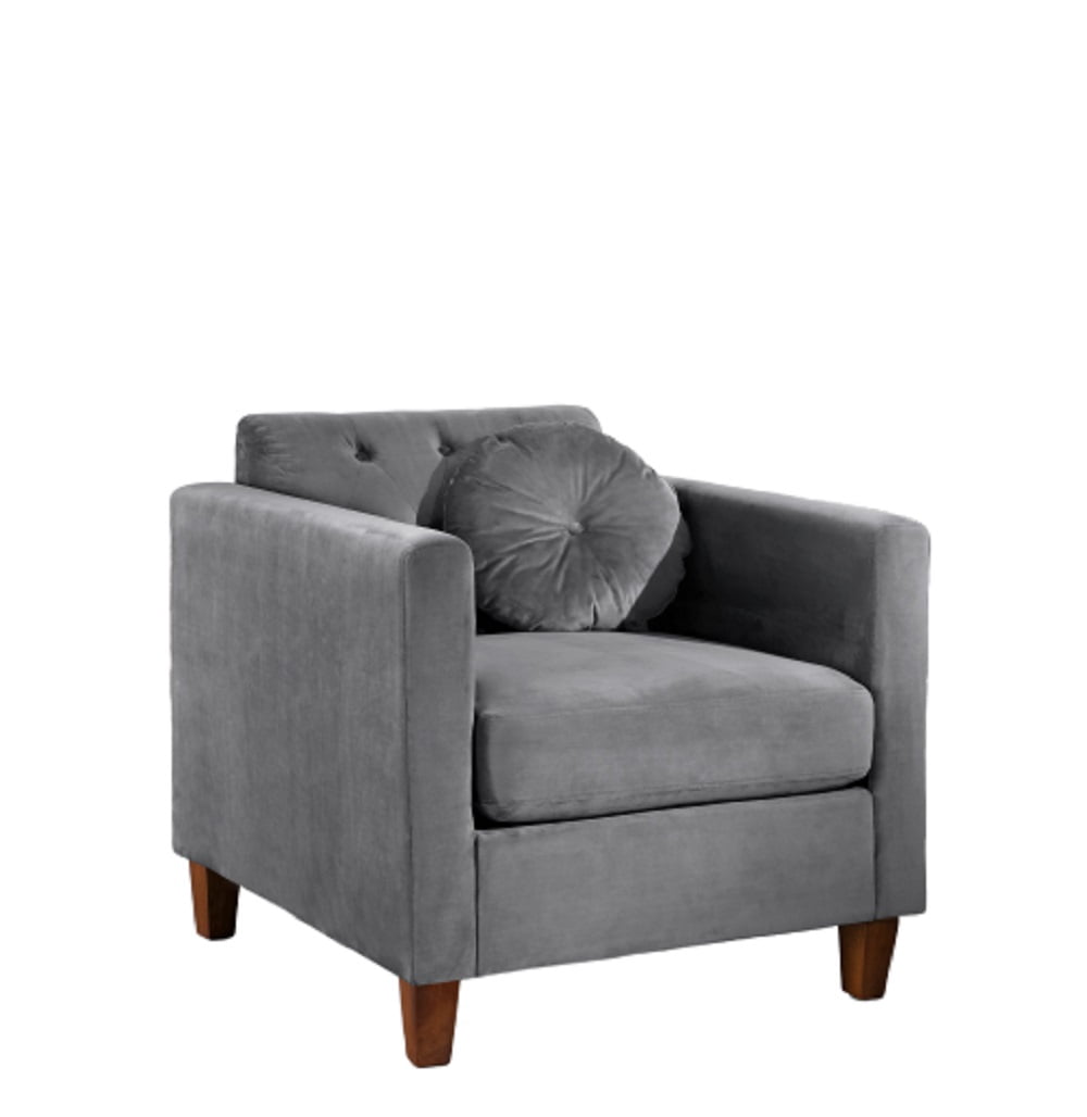 Uspridefurniture Gerame 32'' Wide Tufted Velvet Armchair -Gray