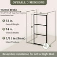thumbnail image 3 of 34 in. W x 72 in. H Fixed Framed Shower Door in Matte Black Finish with Patterned Glass, 3 of 9