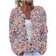 thumbnail image 2 of Cárdigan de punto con estampado informal para mujer, abrigo con botones, 2 of 5