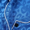 thumbnail image 3 of felwors Girls Satin Pajamas, Shorts Sleeve Pants Button Up, 2-Piece Button-Front Design; Silky; Relaxed Home Wear; Bedtime, Lounging, Sleepovers and Gifting (Blue,2-3 Years), 3 of 3