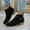 Black, variant on Bnwani Boots for Women Fall Winter Fashion Mid-Heel Thick Chunky Mid-Calf Versatile Casual Boot Black Size 5.5