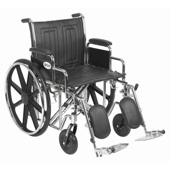 Silla de ruedas bariátrica Drive Medical STD20ECDDAHD-ELR Sentra EC de alta resistencia con brazos de escritorio desmontables y reposapiernas elevables, color negro