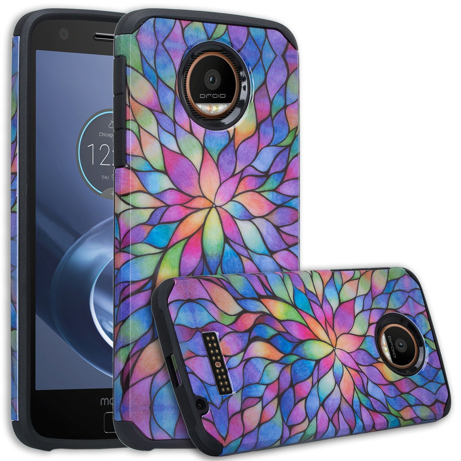 Moto Z Play Case - Wydan Slim Hybrid Hard Shock Absorbant Rugged Phone