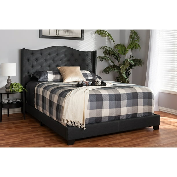 Baxton Studio Alesha Modern And Contemporary Charcoal Grey Fabric Upholstered King Size Bed Com Baxton Studio Alesha Modern And, Baxton Studio King Bed