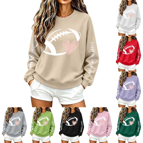 Oversized Sweatshirts for Women Lightweight Casual Pullover Crew Neck Tops Fashion Cute Print Long Sleeve Sweatshirt