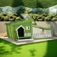 thumbnail image 2 of Pefilos 62" Outdoor Rabbit Hutch, Wood Chicken Coops with Pull Out Tray, Pet Cages for Small Animals, Green, 2 of 7