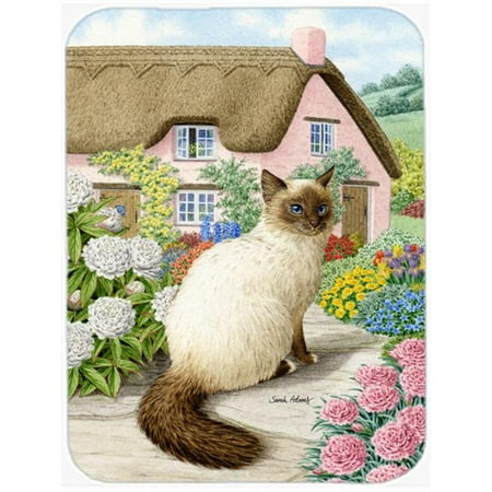 

Carolines Treasures Birman Cat And Cottage Glass Cutting Board Large