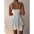 thumbnail image 5 of Vestido corto de verano sexy con tirantes irregulares, nuevo, de color liso, ajustado, sin espalda, para mujer, casual, de fiesta, elegante, de corte A, minivestido 797., 5 of 5