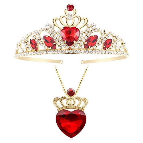 Tiara y collar HEIKLN de corazon rojo Descendientes 3