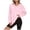 Pink, variant on NinXxx Women's Casual Loose Solid Long Sleeve Hoodie Pullover Sweatshirt Orange L