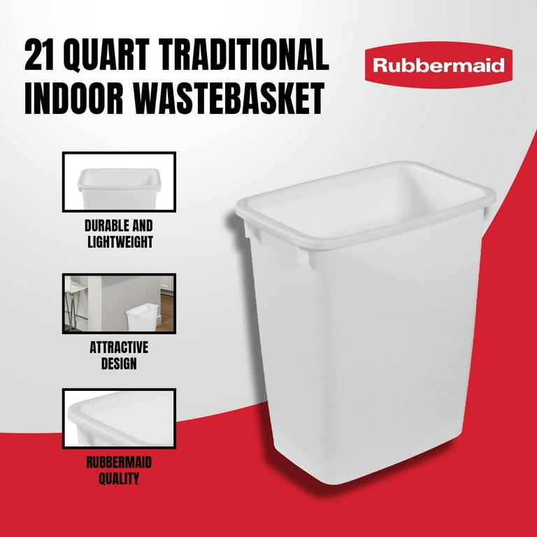Rubbermaid 21 Qt Traditional Wastebasket Indoor Home Trash Can
