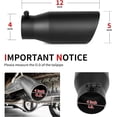 thumbnail image 5 of 4 to 5 inch Exhaust Tip, 4" inlet 5" Outlet 12" Overall Length Stainless Steel Exhaust Tip Black Powder Coated Finish Universal for Vehicles with 4" O.D. Exhaust Tailpipe, Rolled Edge, Bolt on, 5 of 6