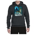 thumbnail image 2 of Wild Bobby, Wolf Howling At the Full Moon Wolf Pack Animal Lover Unisex Graphic Hoodie Sweatshirt, Heather Black, Medium, 2 of 3