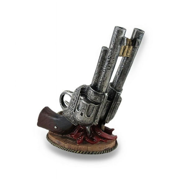 DWK Vintage Western Six Shooter Decorative Tabletop Wine Bottle Holder